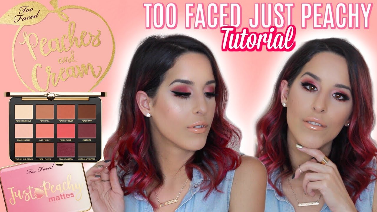 TOO FACED PEACHES & CREAM JUST PEACHY MATTE PALETTE TUTORIAL | trulyglowingg