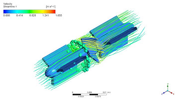 Ansys Fluid flow CFX streamline video