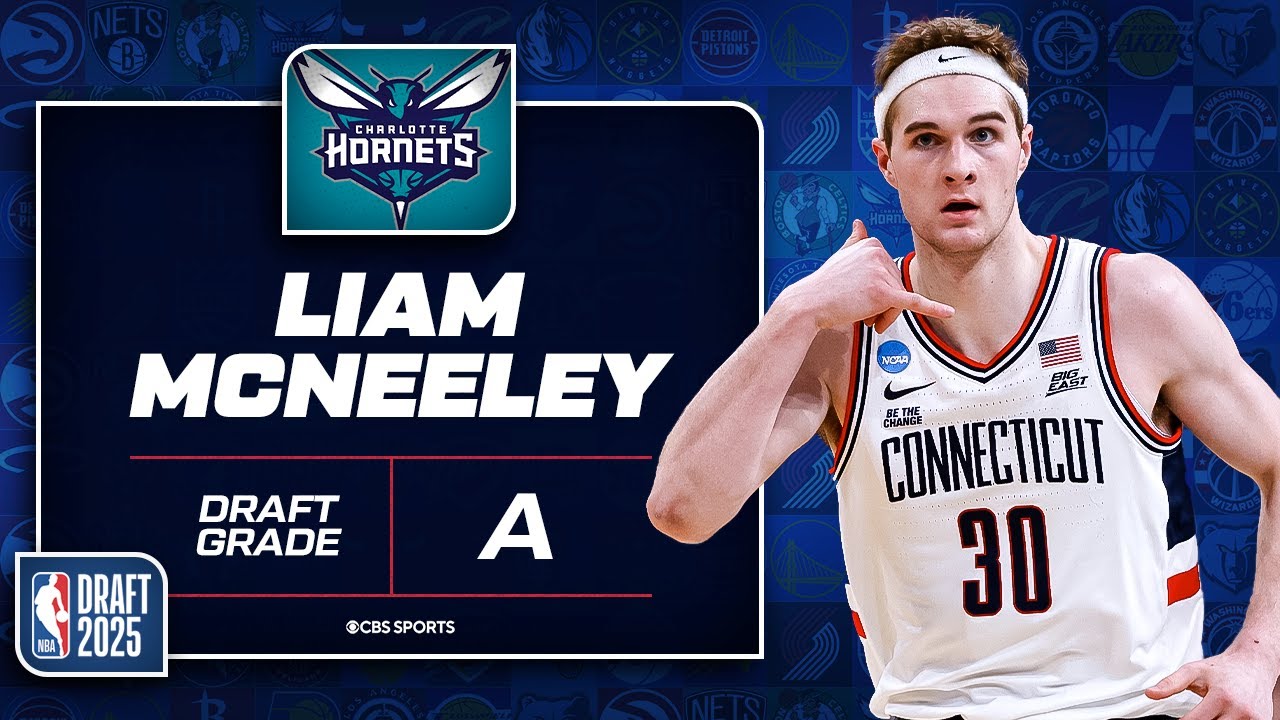 Liam McNeeley selected No. 29 overall by Hornets (via Suns) | 2025 NBA Draft Grades & Reaction