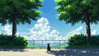 Cat Under the Blue Sky | Makoto Shinkai Inspired | Calm & Cinematic Animation#AnimeArt #CatInTheSky screenshot 5