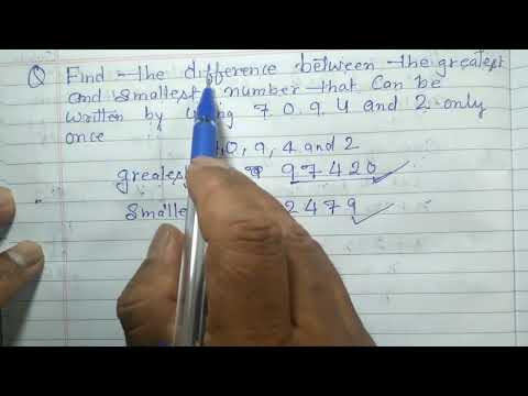 Find the difference between the greatest and smallest number that can be written by 7,0,9,4 and 2