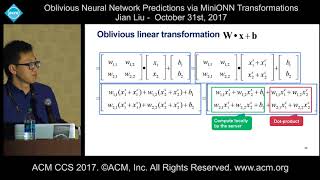 ACM CCS 2017 - Oblivious Neural Network Predictions via MiniONN Transformations - Jian Liu