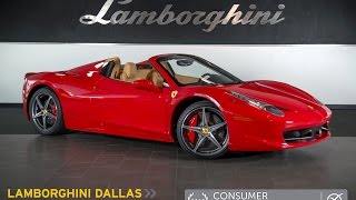 This is a smoke free carfax certified 2012 ferrari 458 italia spider
equipped with 4.5l 560hp v8 engine and 7-speed f1 dual clutch
transmission. car...