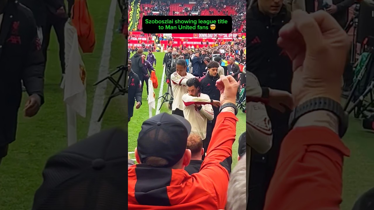 Tense scenes between Man Utd fans and Liverpool players 🤯 #manchesterunited #liverpool #manutd #lfc