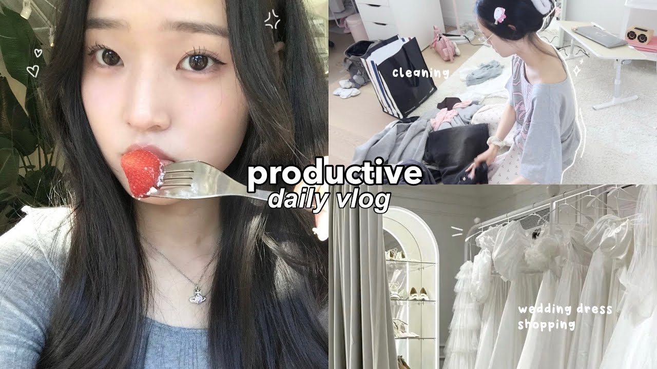 productive vlog: cleaning & organizing my room, wedding dress shopping, spring days, checking grades