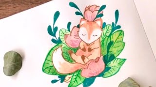 Let’s draw a cute baby fox! ⭐️DRAW WITH ME #05⭐️