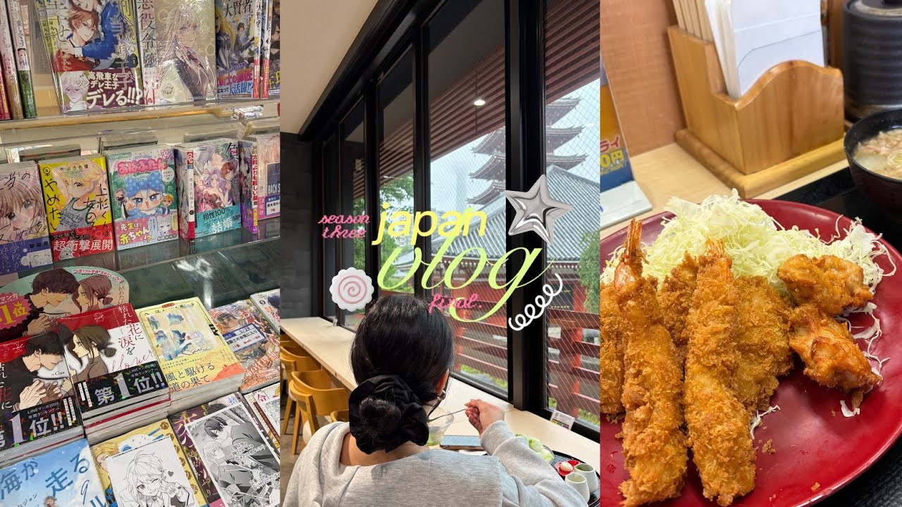 JAPAN TRAVEL DIARY☔️ rainy flight day, last minute shopping, matcha cafe & more mukbang!