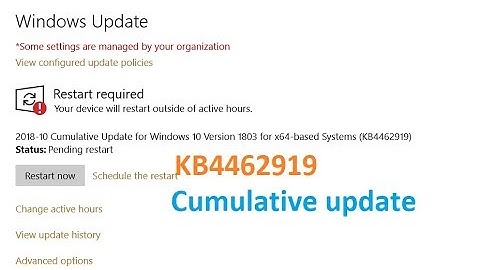 Cumulative Update for Windows 10 Version 1803 for x64 based Systems KB4462919