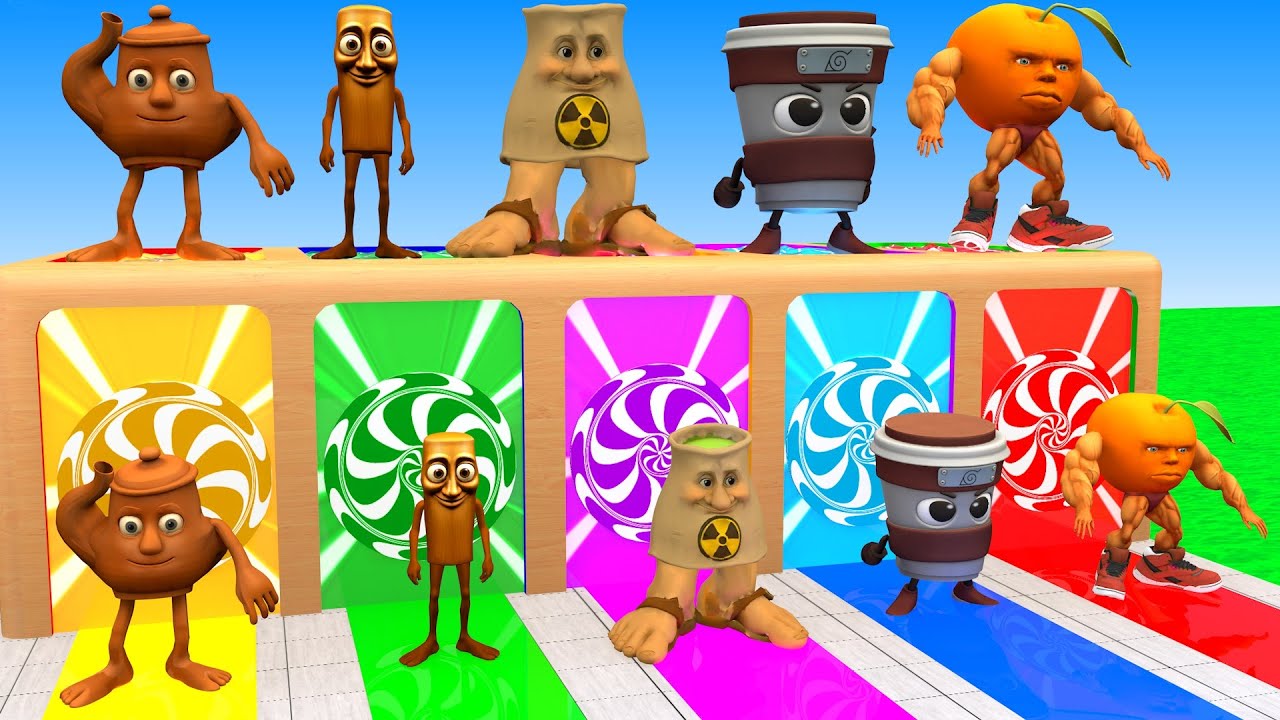 Long Slide Game With Cow Elephant Gorilla Hippopotamus Tiger 3d Animal Game Funny 3d Animals