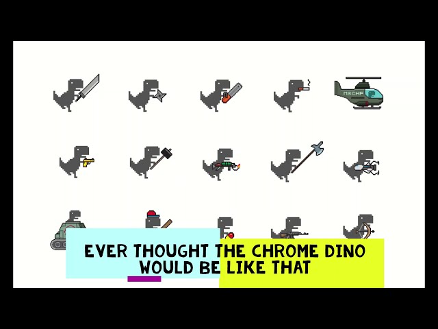 Google Chrome's Dino game gets modifications, new swords, weapons