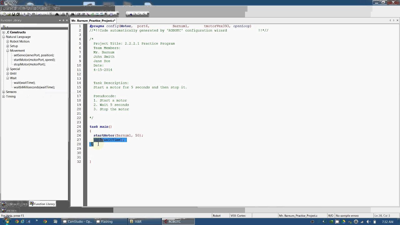 Robot C - #05 Writing a Program - YouTube