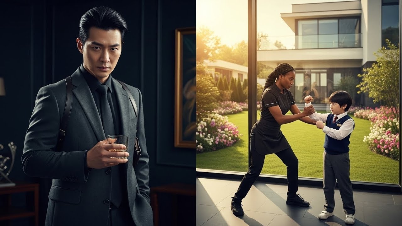 THE KOREAN MAFIA BOSS FROZE WHEN HE SAW HIS NEW BLACK MAID TRAINING HIS SON LIKE A WARRIOR