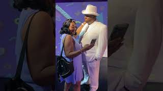 I am having fun with Biggie Small’s wax statue!