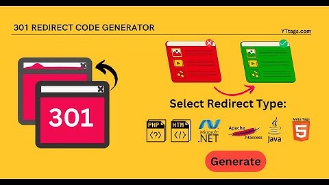 301 Redirect Code Generator - permanent URL redirection of html, php, asp, aspx files and .htaccess