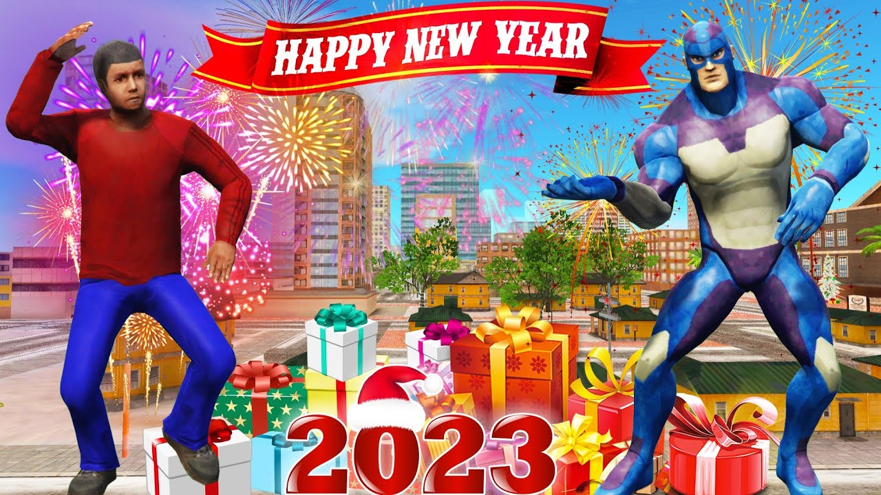 Rope Hero Celebrate Happy New Year 2023 in Rope Hero Vice Town | Game ...