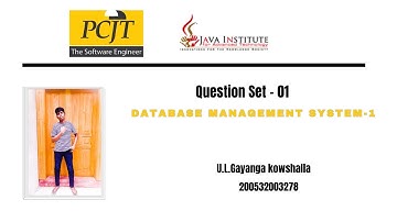 Question Set 01 | Database Management System | Java Institute