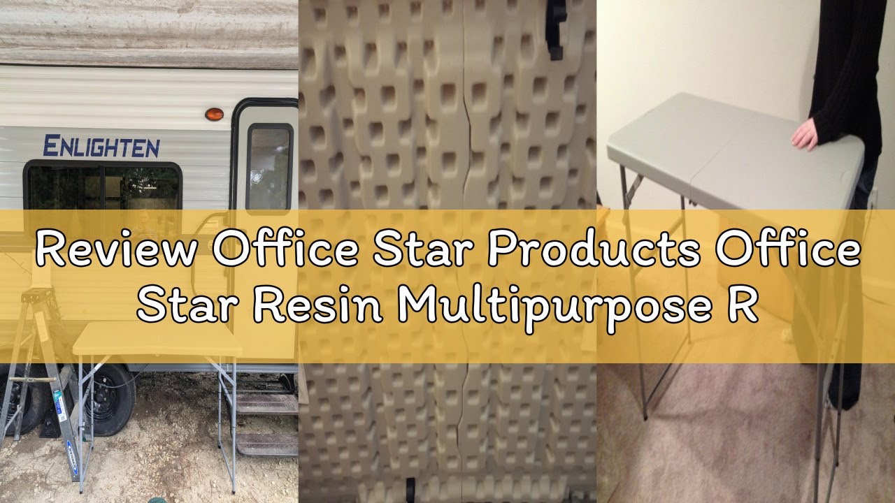 Review Office Star Products Office Star Resin Multipurpose Rectangle Table, 4-Feet Long, Height Adju
