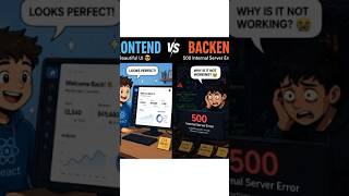 Frontend Vs Backend 😂🔥 #reactjs #coding #frontend #backend #memes #viral #shorts #shortvideo #stack