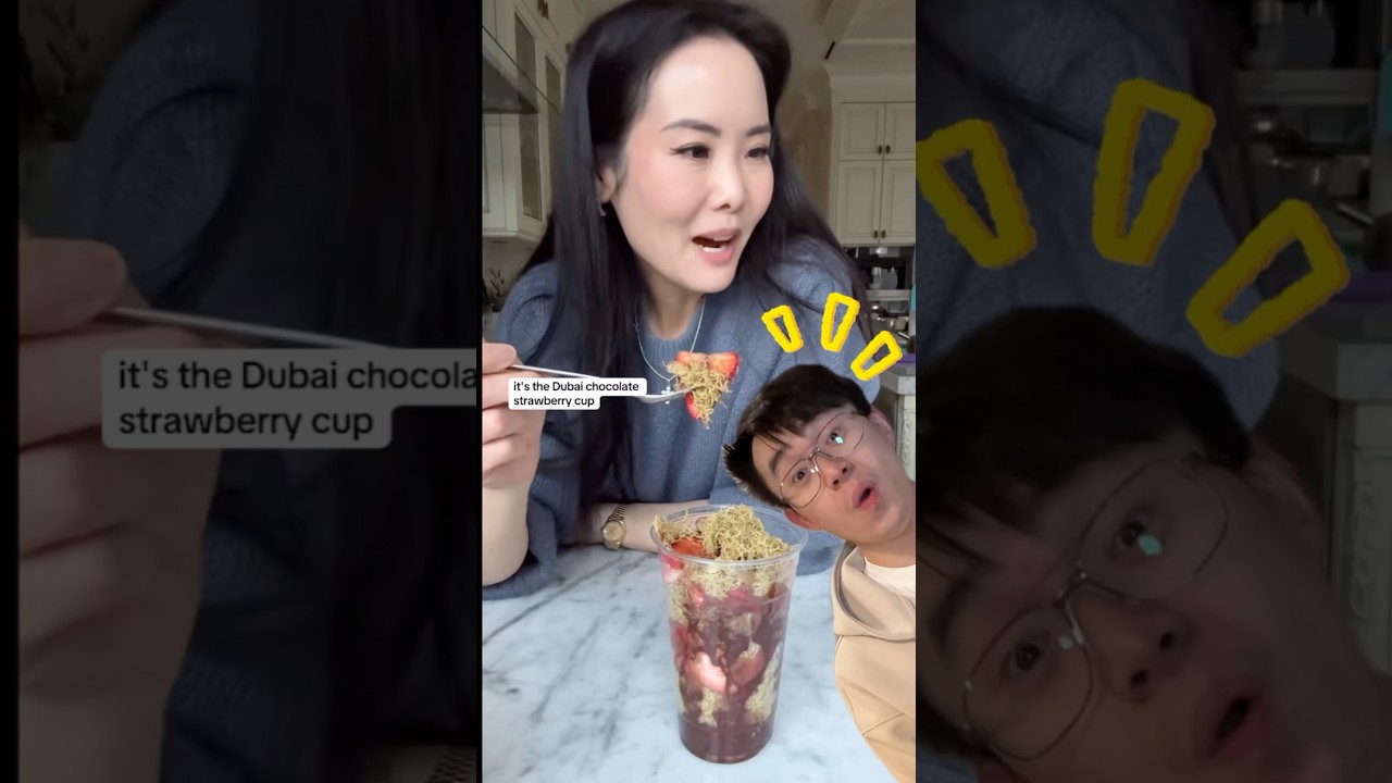 I made the viral Dubai chocolate strawberry cup 🍓🍫 @ongsquad