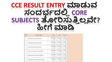 SATS ನಲ್ಲಿ CCE Result Entry ಮಾಡುವ ಸಂದರ್ಭದಲ್ಲಿ Core Subjects ತೋರಿಸುತ್ತಿಲ್ಲವೇ? ಹೀಗೆ ಮಾಡಿ