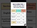 SBI Clerk 20th Sept 3rd Shift Self Given Analysis... #sbiclerk #sbi #ibps #bankexam #bank