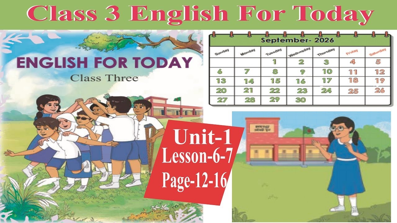 Class 3 English Unit-1 Page 12-16  Lesson 6 to 7 Numbers 1-30 || Introducing Myself || New book 2026