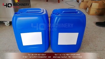 30L Drum Label Applicator|20L jerry can adhesive sticker labeling machines  demo