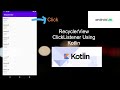 RecyclerView OnClickListener in Kotlin | Android Development