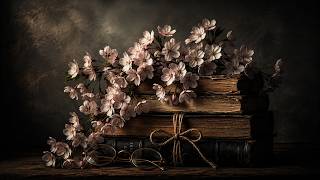 Vintage Books & Blooms 📚 🌸l Cozy Soft Dark Academia Ambience Frameless TV Art for Framed TV screenshot 3
