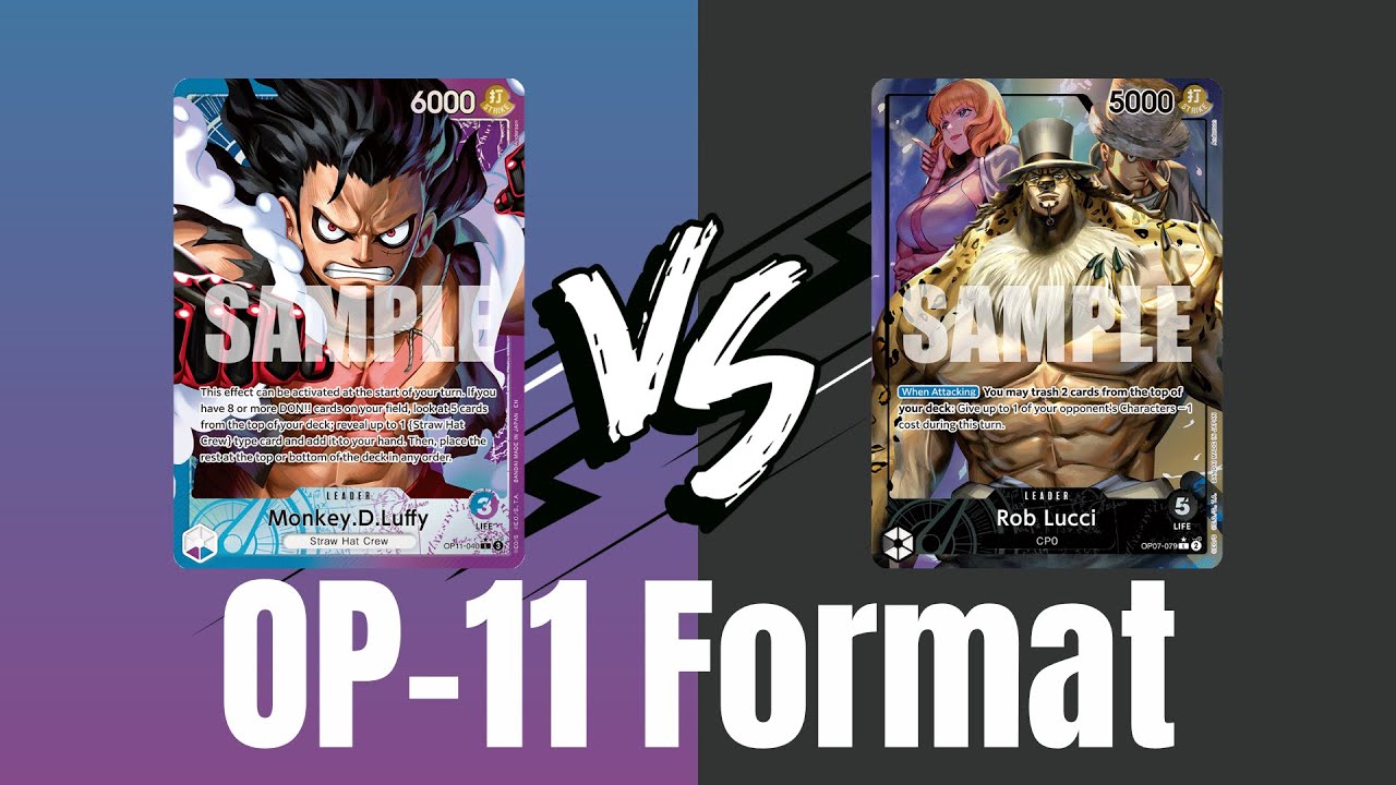 Blue Purple Luffy vs Black Lucci! One Piece TCG OP-11 Paper Gameplay!