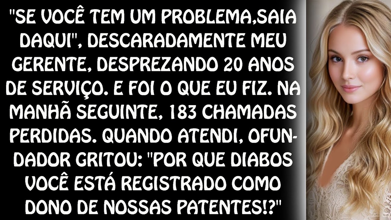 Meu chefe me desafiou a sair, então eu saí e levei a patente de US$ 450 milhões comigo...