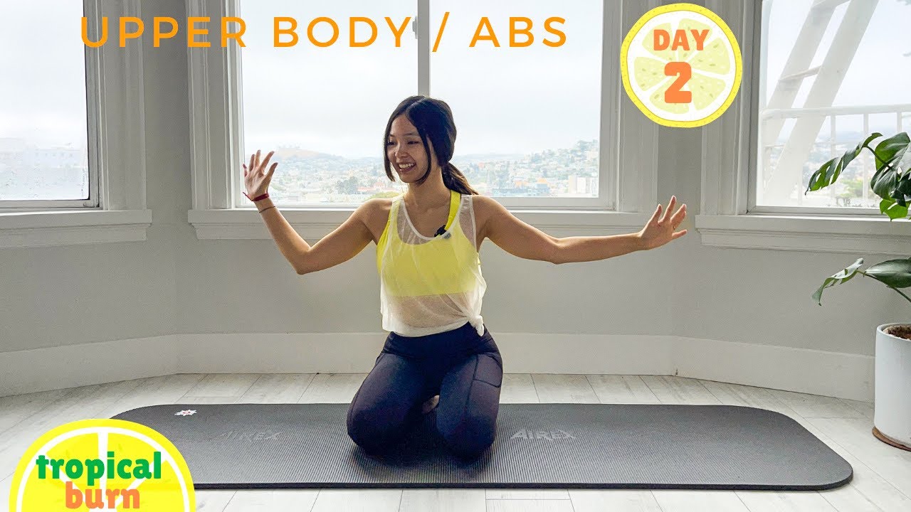 TROPICAL BURN 🔥 UPPER BODY/ ABS WORKOUT || Day 2 🍍 30 Days of Pilates Series