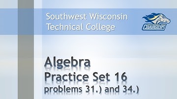 Math Review - Algebra Chapter Practice Set 16 "Signed Number Skills Review, Problems 31 and 34".