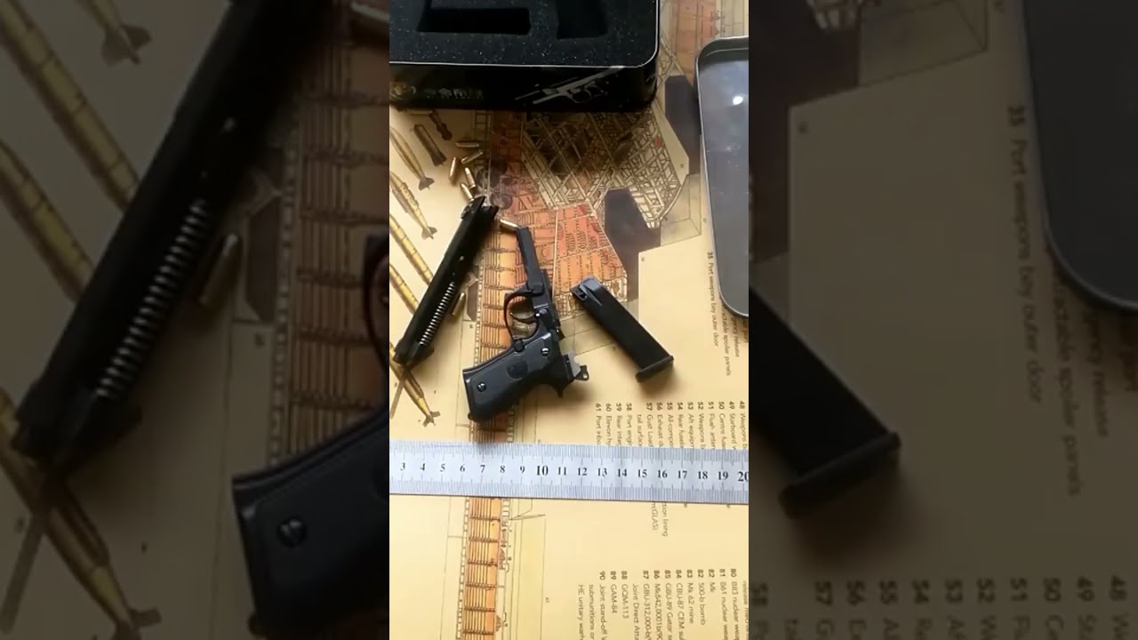 Alloy Empire Beretta M92F 1:2.05 Scale Full Metal Tiny Mini Gun Shell Eject 