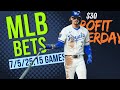 MLB BETS 7/5/25 Player Props,Parlays &amp; Home Run Pick's