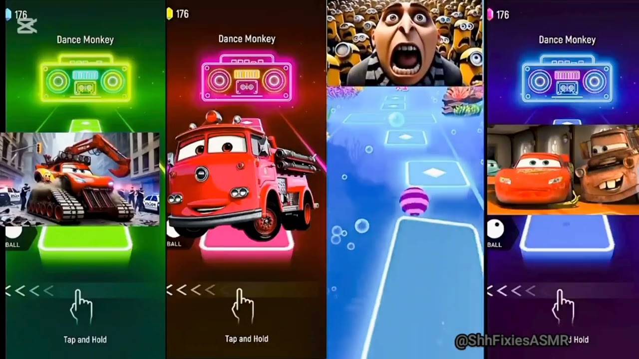 Dance Monkey music game!🚗 Colorful cars, neon effects, and rhythm gameplay.🔥