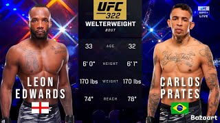LEON EDWARDS VS CARLOS PRATES FULL FIGHT UFC 322