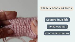 Coser montaje con dos agujas con cerrado cadeneta 🧶 #tejerconlucila