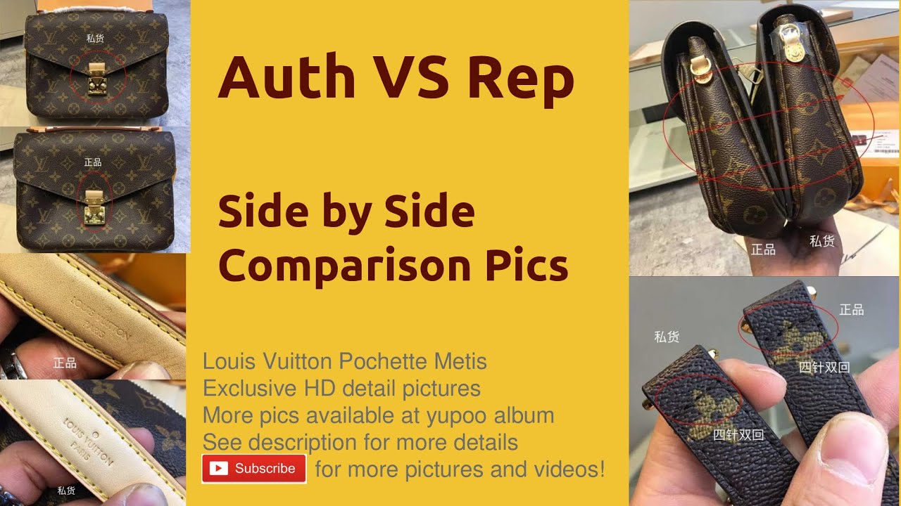 Louis Vuitton Pochette Metis Fake VS Real, SIDE BY SIDE Comparison How to Spot Authentic VS ...