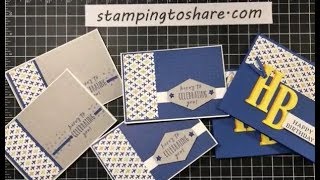 How to make Simple Masculine Cards with Stampin' Up! Perennial Birthday Net Worth