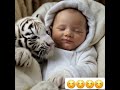 They are looking cute together ❤️. yes or no? #trendingvideo #shorts #tinytiger #cuteanimal