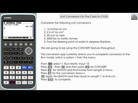 Converting Units On A Casio fx-CG50 | Unit Conversion Casio Graphing Calculator