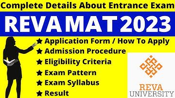 REVA MAT 2023 Full Detail: Notification, Date, Application, Syllabus, Pattern Eligibilty, Admit Card