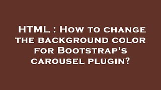 Celebrity HTML : How to change the background color for Bootstrap's carousel plugin? Profile