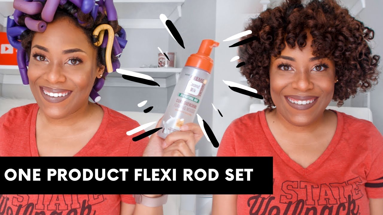 FLEXI ROD SET ON WET HAIR USING CREME OF NATURE MOUSSE LIA LAVON YouTube