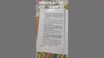mjpru ..B.Ed. 1st year exam  2022... paper 1st (childhood and growing up)