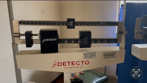 Calibrating adult scale, Detecto.