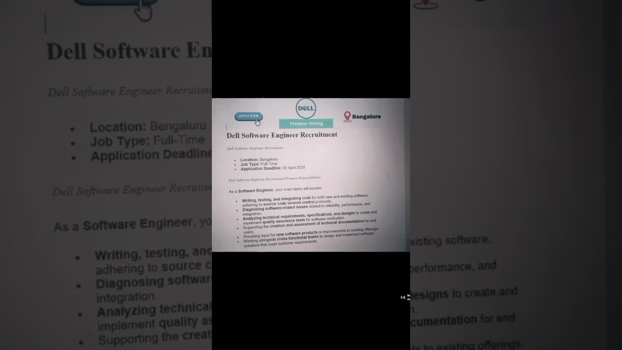 Dell Software Engineer Job Opening - Apply Now! 