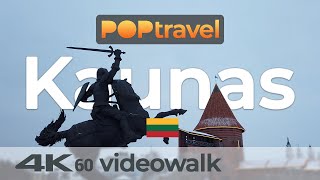 Walking in KAUNAS / Lithuania 🇱🇹- City Center in Winter - 4K 60fps (UHD)