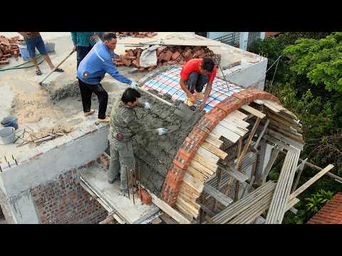Constructing A Curved Concrete Arch On The Second-Floor Porch Using An Innovative Method.